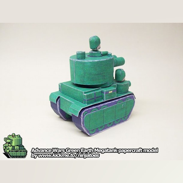 Бумажная модель Танк Green Earth Megatank (Advance Wars)