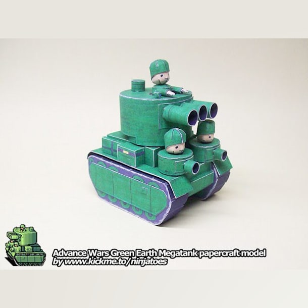 Бумажная модель Танк Green Earth Megatank (Advance Wars)