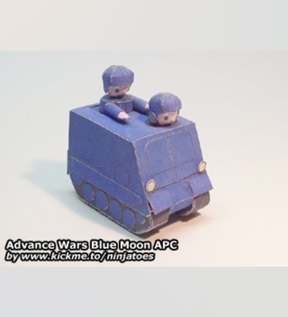 Бумажная модель Бронетранспортер Blue Moon APC (Advance Wars)