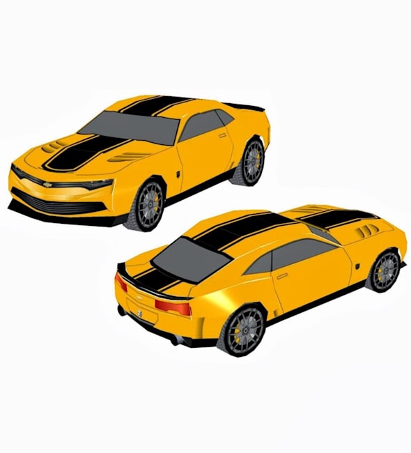 Бумажная модель Автомобиль Chevrolet Camaro 2014 (Трансформеры)