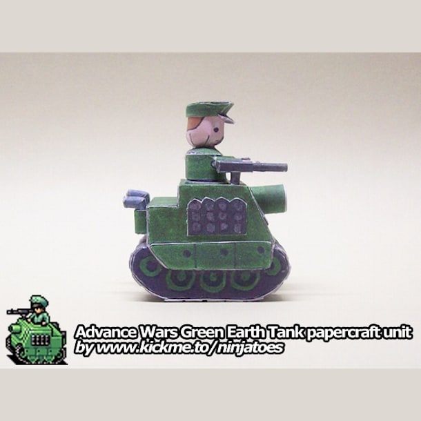 Бумажная модель Танк Green Earth Tank (Advance Wars)