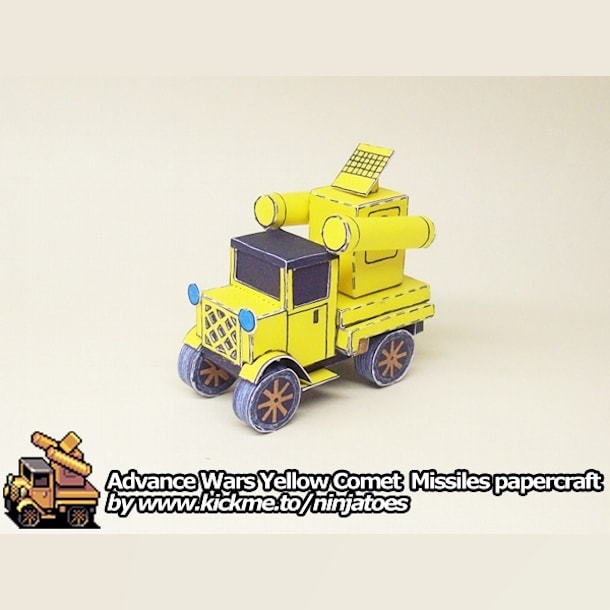 Бумажная модель Зенитная установка Yellow Comet Missiles (Advance Wars)