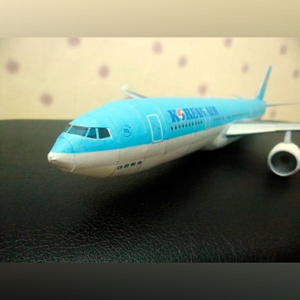 Бумажная модель Авиалайнер Airbus A330 Korean Air