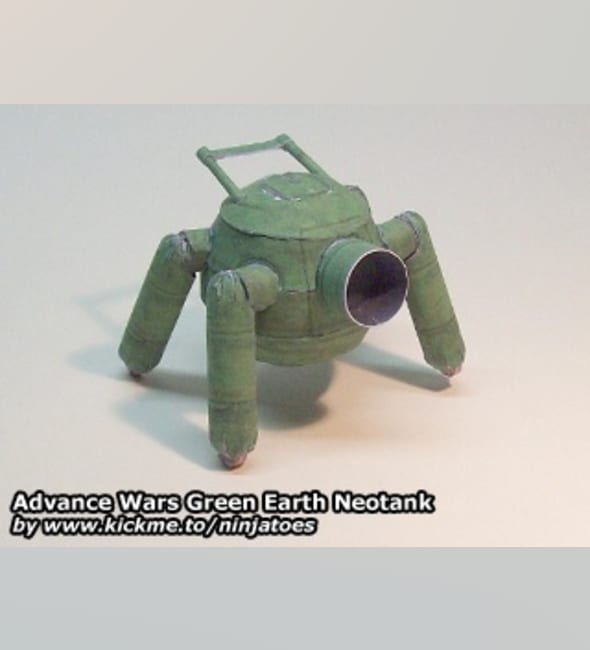 Бумажная модель Танк Green Earth Neotank (Advance Wars)