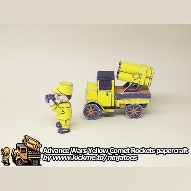 Бумажная модель Ракетная установка Yellow Comet Rockets (Advance Wars)