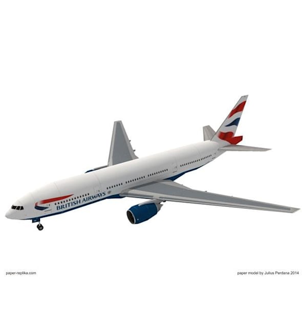 Бумажная модель Авиалайнер Boeing 777 British Airways