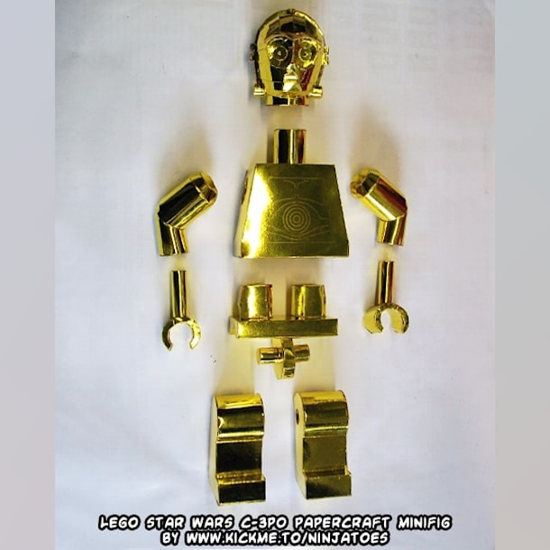 Бумажная модель Робот C-3PO Gold (ЛЕГО)