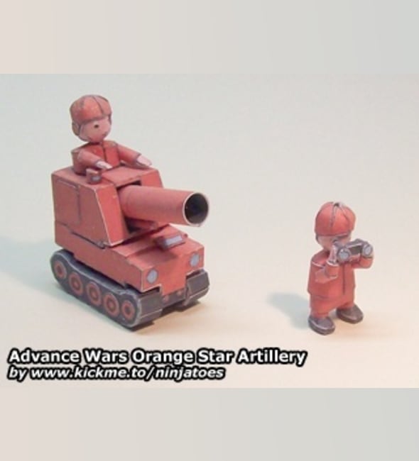 Бумажная модель Артиллерия Orange Star Artillery (Advance Wars)