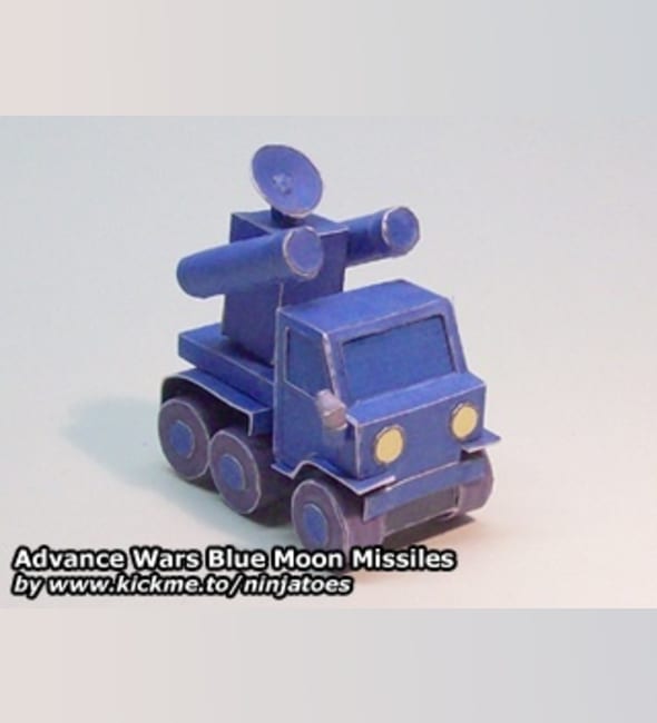 Бумажная модель Зенитная установка Blue Moon Missiles (Advance Wars)