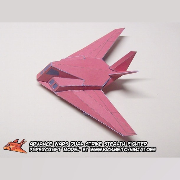 Бумажная модель Стелс-истребитель Orange Star Stealth Fighter (Advance Wars)