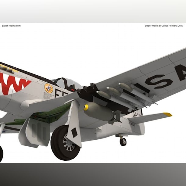 Бумажная модель Истребитель North American P-51 Mustang FF-943