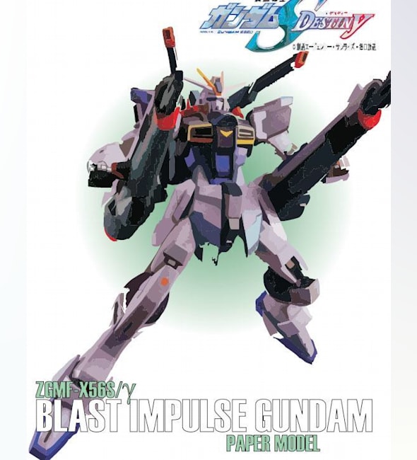 Бумажная модель Робот ZGMF-X56S/γ Blast Impulse Gundam (Gundam)