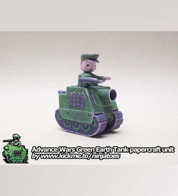 Бумажная модель Танк Green Earth Tank (Advance Wars)