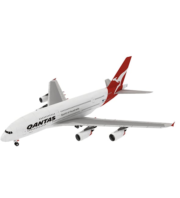 Бумажная модель Авиалайнер Airbus A380 Qantas Airways