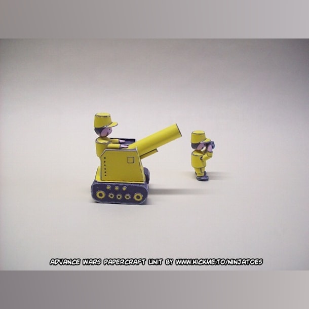 Бумажная модель Артиллерия Yellow Comet Artillery (Advance Wars)