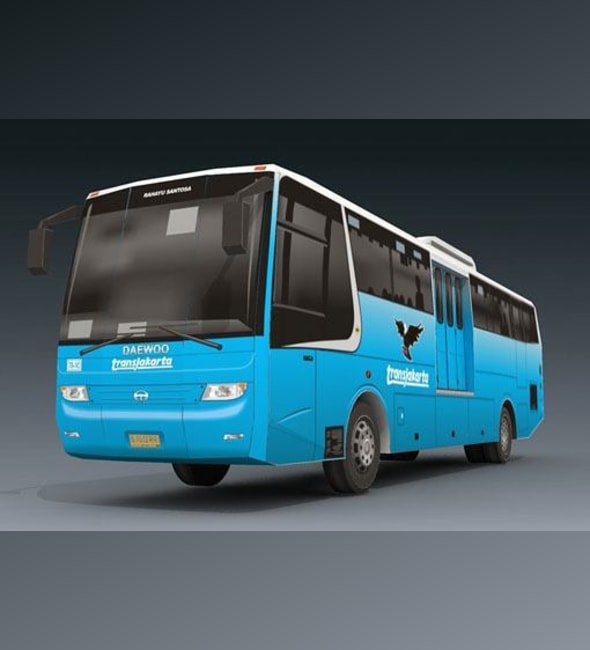 Бумажная модель Автобус TransJakarta (синий)