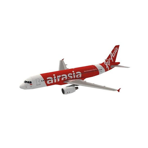 Бумажная модель Авиалайнер Airbus A320 AirAsia