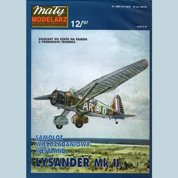 Maly Modelarz - 12/1997 - Самолет взаимодействия с войсками Westland Lysander Mk.II