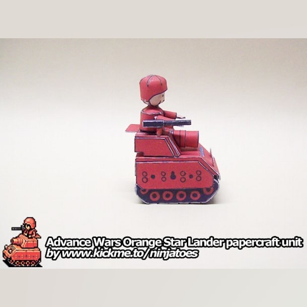 Бумажная модель Танк Orange Star Tank (Advance Wars)