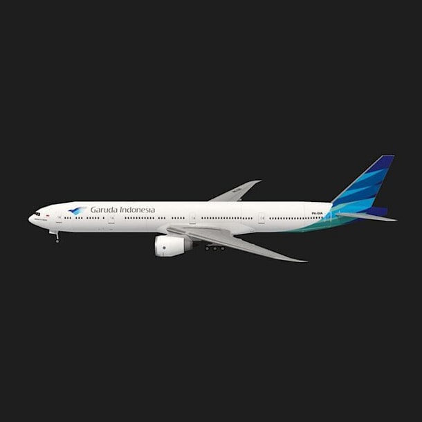 Бумажная модель Авиалайнер Boeing 777 Garuda Indonesia