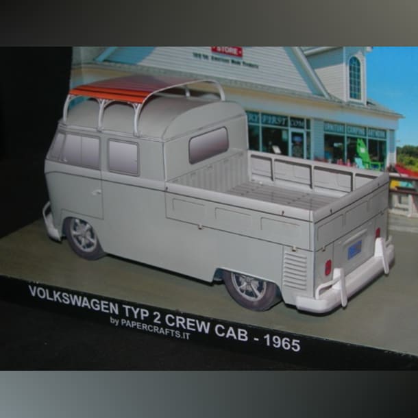 Бумажная модель Автомобиль Volkswagen Transporter T1 Crew Cab 1965