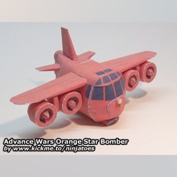 Бумажная модель Бомбардировщик Orange Star Bomber (Advance Wars)