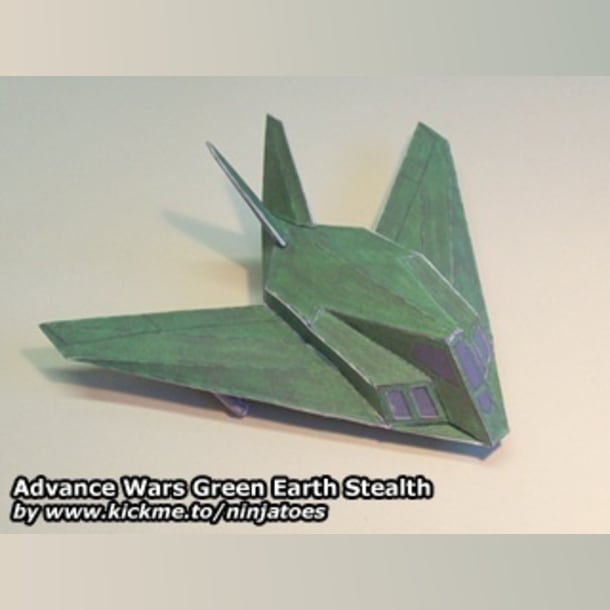 Бумажная модель Стелс-истребитель Green Earth Stealth Fighter (Advance Wars)