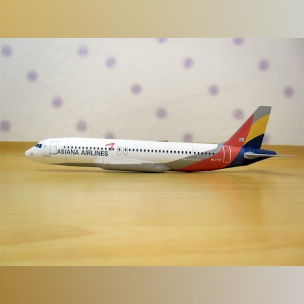 Бумажная модель Авиалайнер Airbus A320 Asiana Airlines