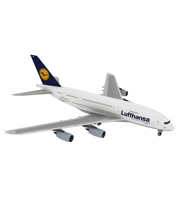 Бумажная модель Авиалайнер Airbus A380 Lufthansa