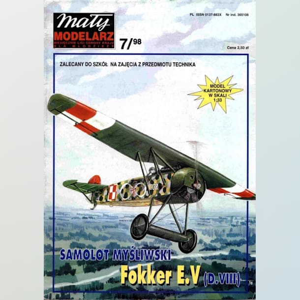 Журнал Maly Modelarz - 7/1998 - Истребитель Fokker E.V (D.VIII)