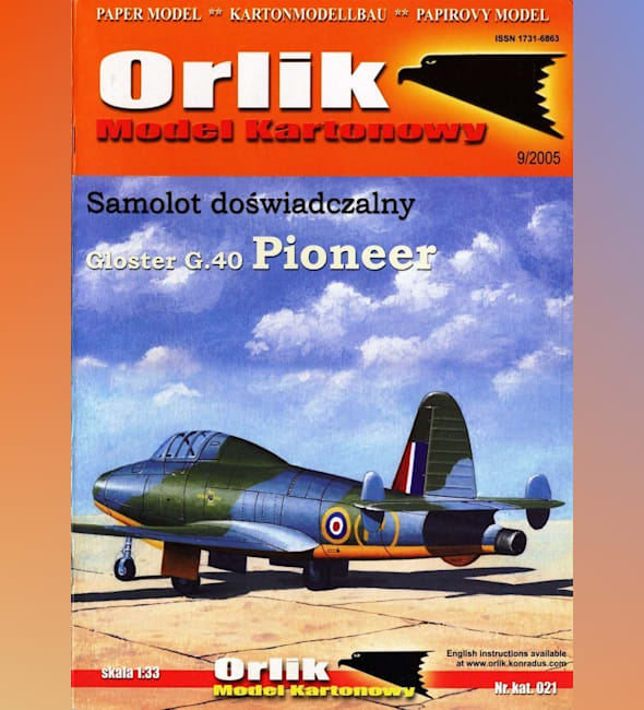 Журнал Orlik - 021 - Экспериментальный самолет Gloster G-40 Pioneer