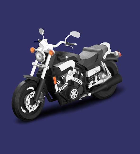 Бумажная модель Мотоцикл Yamaha V-Max [очень высокая сложность]