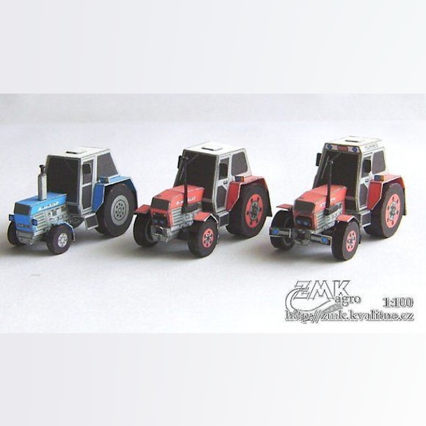 Бумажная модель Тракторы Zetor 8011, Zetor 10045 и Zetor 16145