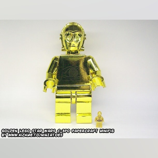 Бумажная модель Робот C-3PO Gold (ЛЕГО)