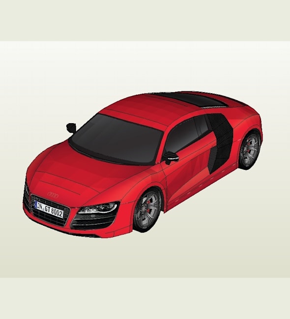 Бумажная модель Автомобиль Audi R8