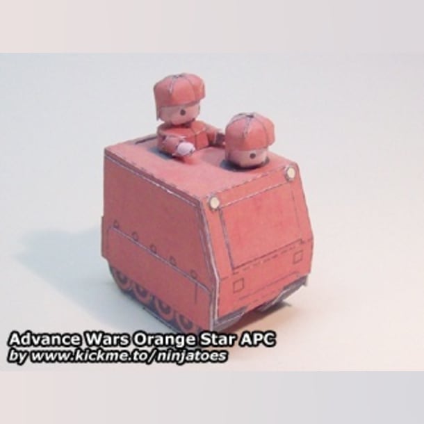 Бумажная модель Бронетранспортер Orange Star APC (Advance Wars)