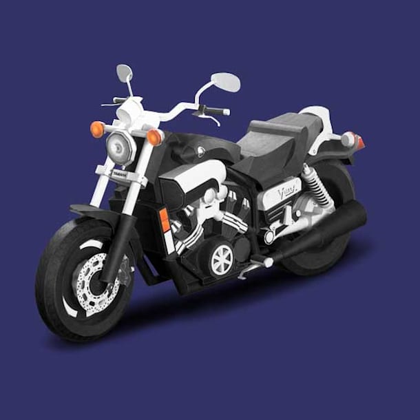 Бумажная модель Мотоцикл Yamaha V-Max [очень высокая сложность]