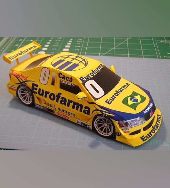 Бумажная модель Автомобиль Mitsubishi Lancer 2007 (Stock Car Brasil)