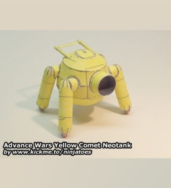 Бумажная модель Танк Yellow Comet Neotank (Advance Wars)