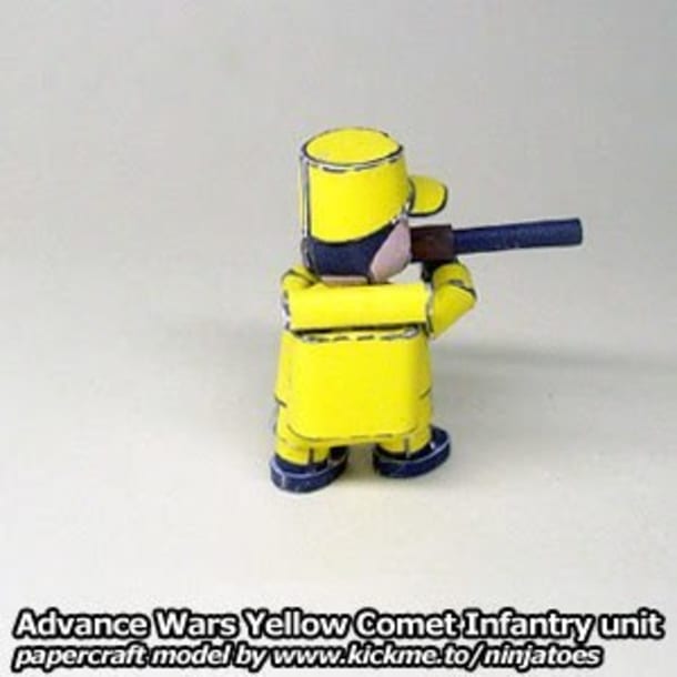 Бумажная модель Пехотинец Yellow Comet Infantry (Advance Wars)