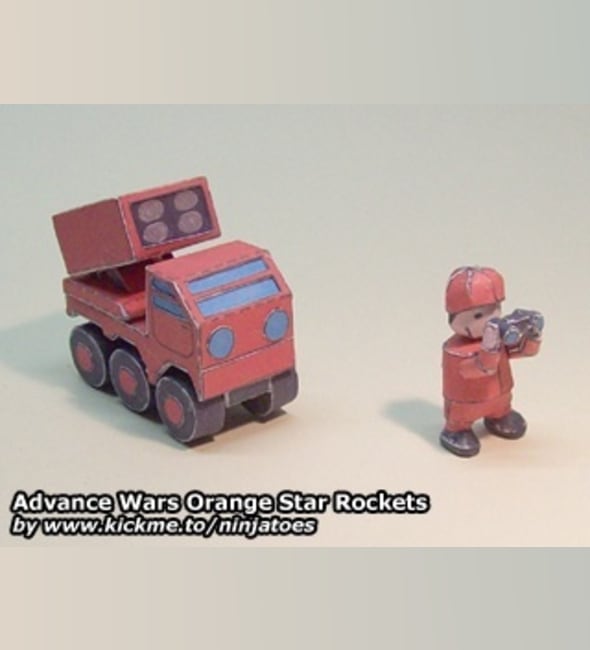 Бумажная модель Ракетная установка Orange Star Rockets (Advance Wars)