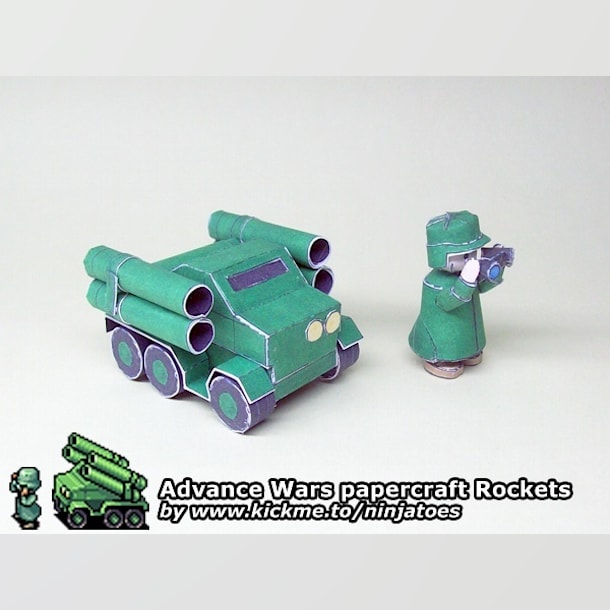 Бумажная модель Ракетная установка Green Earth Rockets (Advance Wars)