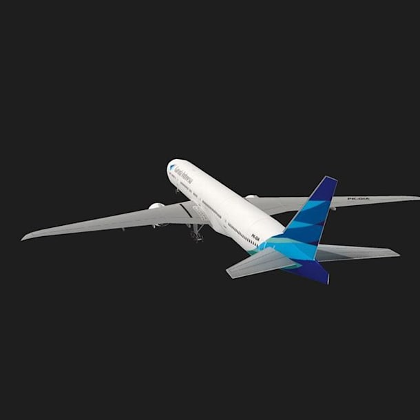 Бумажная модель Авиалайнер Boeing 777 Garuda Indonesia