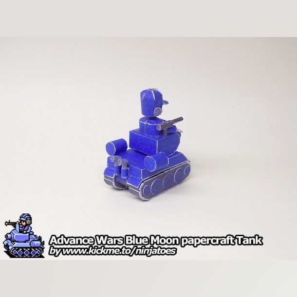 Бумажная модель Танк Blue Moon Tank (Advance Wars)