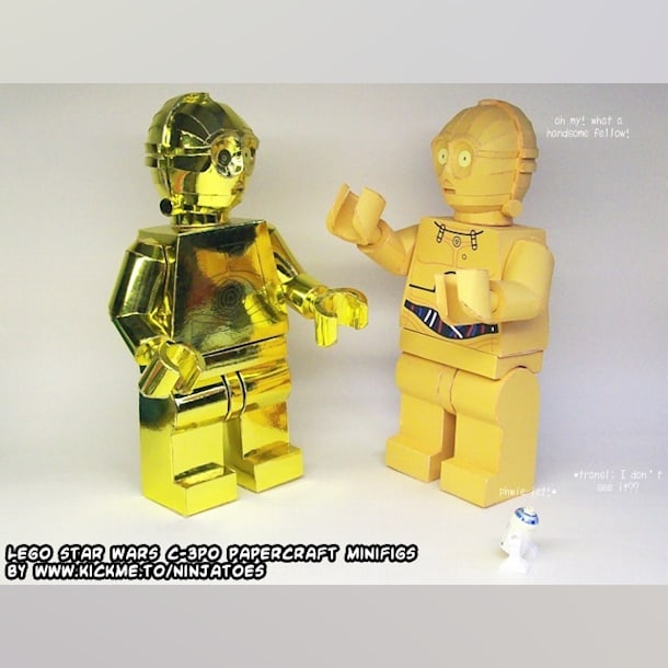 Бумажная модель Робот C-3PO Gold (ЛЕГО)