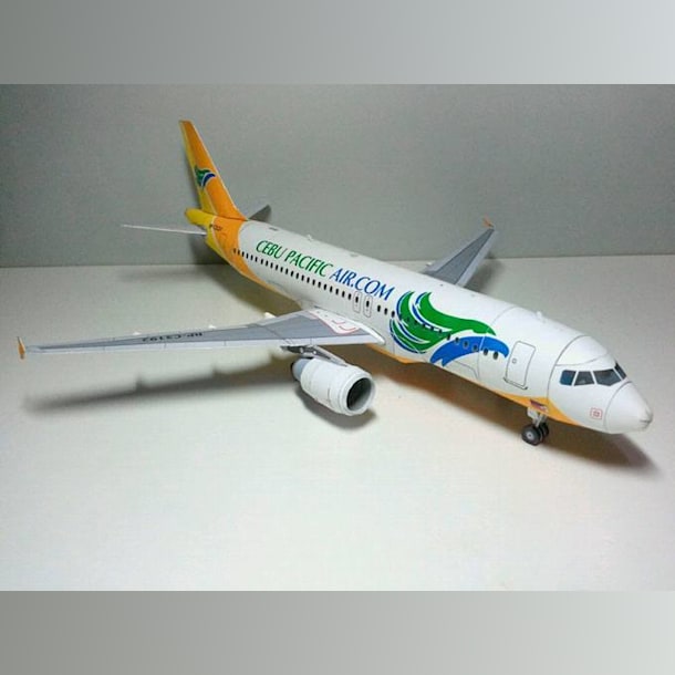 Бумажная модель Авиалайнер Airbus A320 Cebu Pacific Air