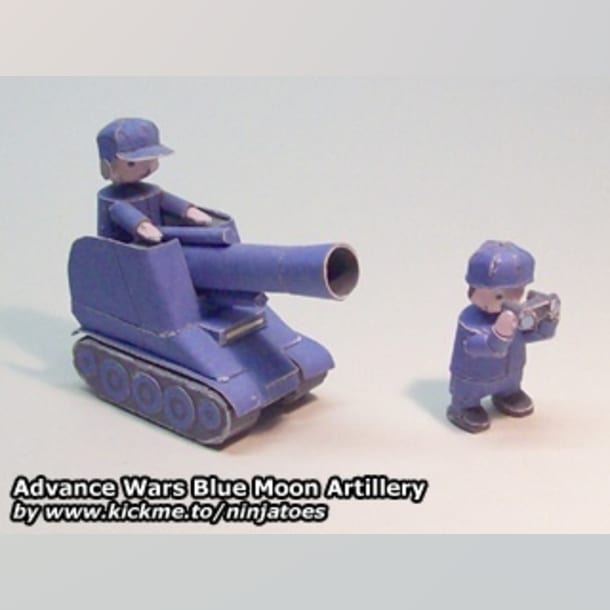 Бумажная модель Артиллерия Blue Moon Artillery (Advance Wars)