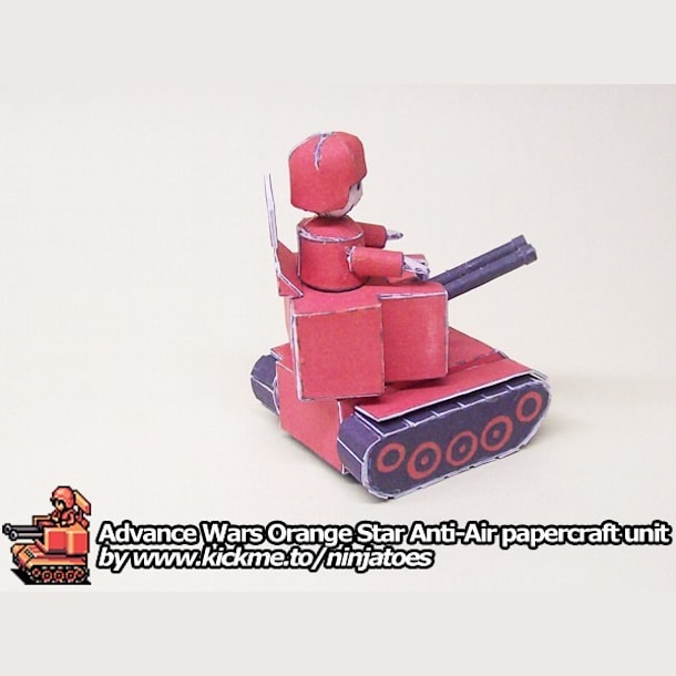 Бумажная модель Зенитная установка Orange Star Anti-Air (Advance Wars)