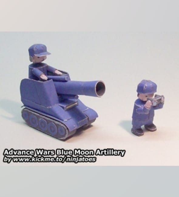 Бумажная модель Артиллерия Blue Moon Artillery (Advance Wars)