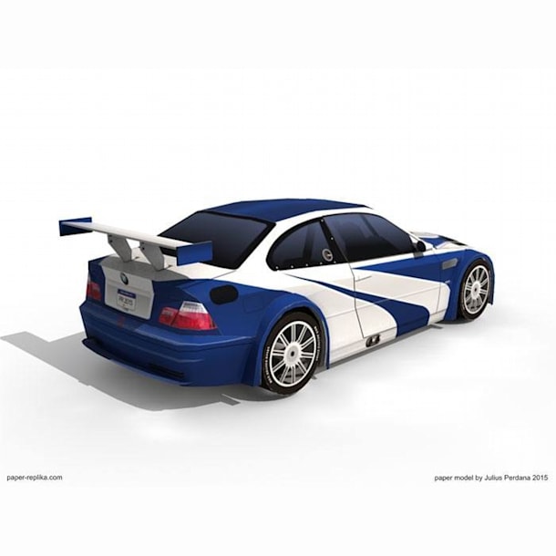 Бумажная модель Автомобиль BMW M3 GTR (Need for Speed: Most Wanted)